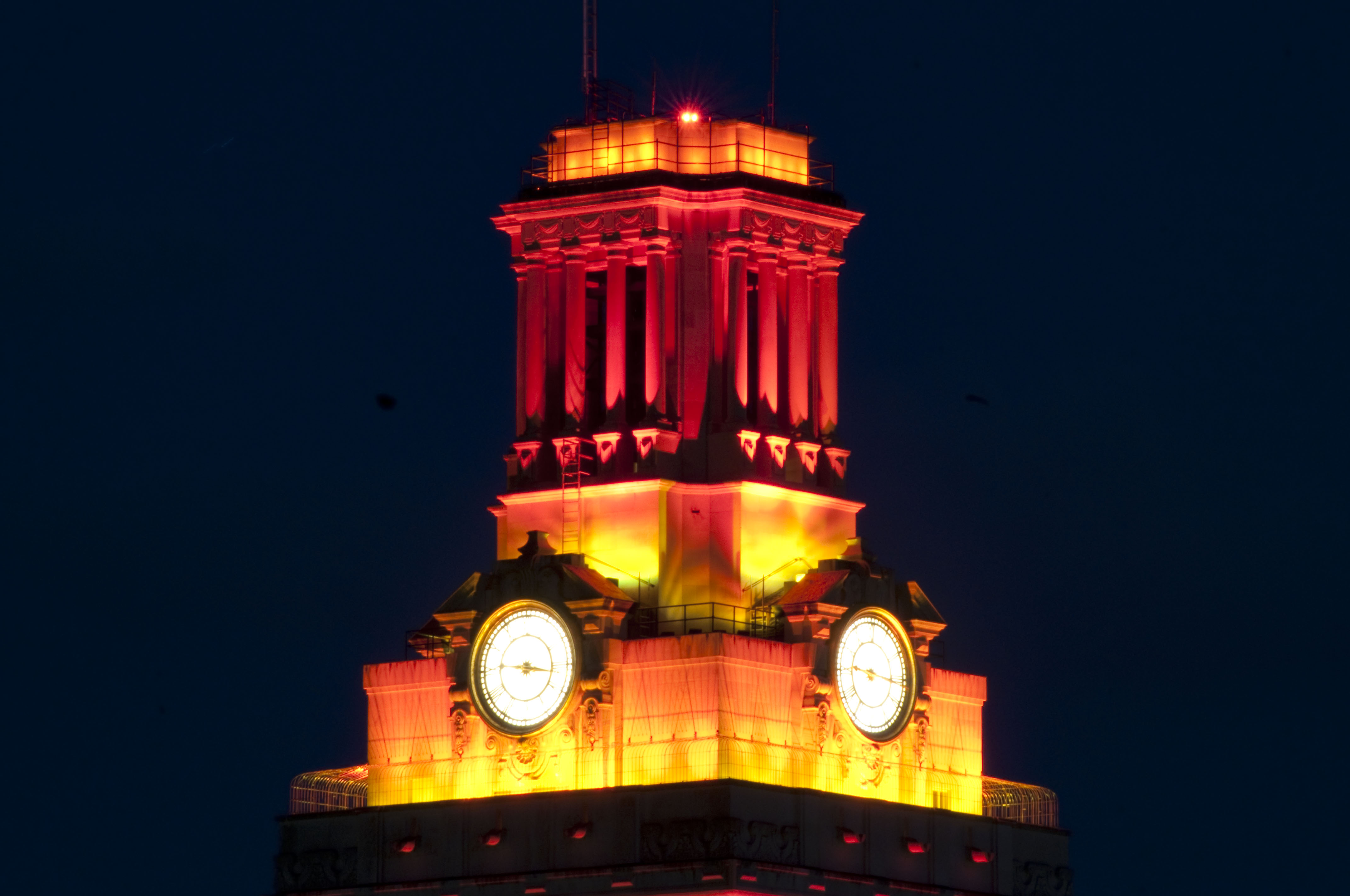 Tower Turns Orange for Class Ring Ceremony