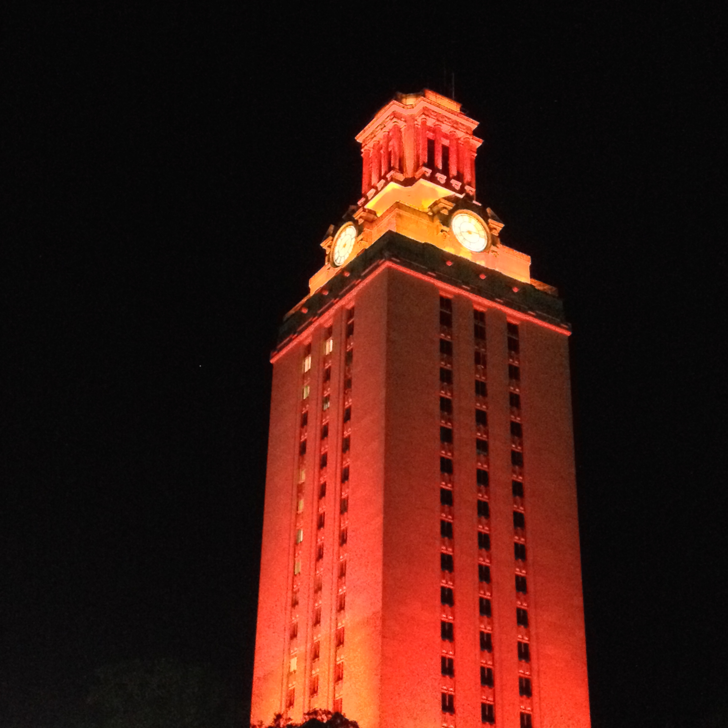 Tower Shines For Texas Laws National Championship Ut Tower The