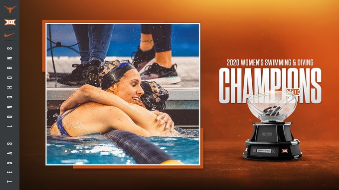 Texas women's swimming and diving Big 12 Champions
