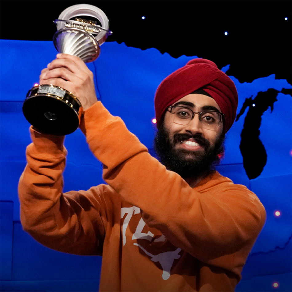 Light the Tower: UT Student Jaskaran Singh Wins Jeopardy! National college Championship
