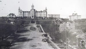 Photo of Old Main in 1883