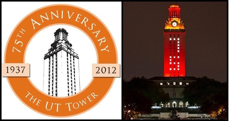 UT Tower 75th anniversary logo